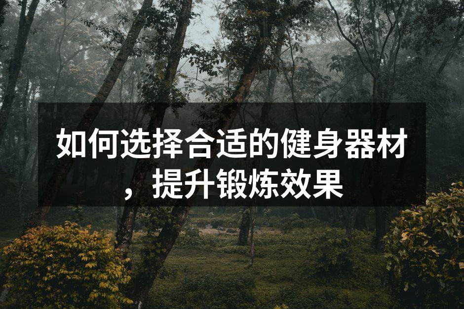 如何选择合适的健身器材，提升锻炼效果