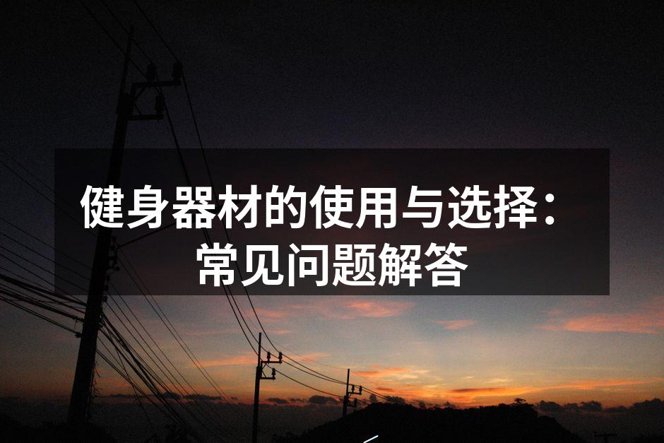 多种健身器材可供选择